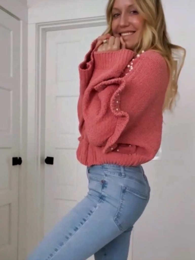 Women's Coral Pearl-Embellished Knit Sweater Shop Stevie Large — image 2 of 8